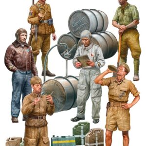Modellino figure militari kit montaggio soldati Miniart  GERMAN & ITALIAN PILOTS WDAL SOLDIERS NORTH AFRICA KIT 1:48