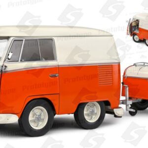 Modellino auto scala 1:18 VOLKSWAGEN T1 VAN KOOL COMBI TRAILER modellismo statico