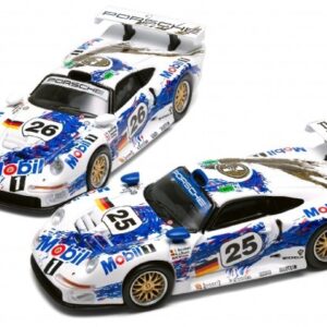 Modellino auto scala 1:64 Spark Model  PORSCHE 911 GT1 N.25 + N.26 LE MANS 1996 SET 1:64 racing modellismo
