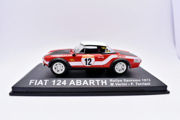 Modellino auto rally scala 1:43 Fiat 124 Abarth IXO diecast modellismo statico - Image 3