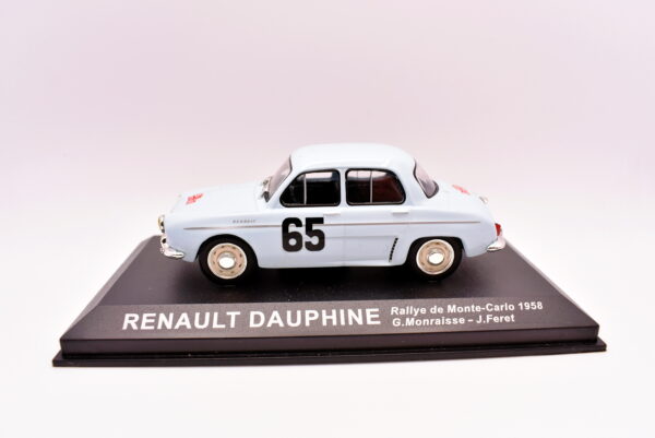 Modellino auto rally scala 1:43 Renault Dauphine diecast modellismo statico