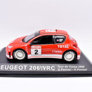 Modellino auto rally scala 1:43 Peugeot 206 WRC diecast modellismo statico