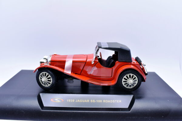 Modellino auto Jaguar SS 100 Roadster scala 1:32 diecast modellismo collezione epoca solido - Image 3
