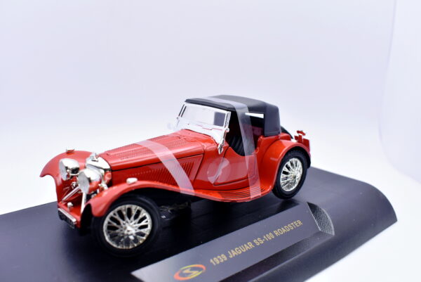 Modellino auto Jaguar SS 100 Roadster scala 1:32 diecast modellismo collezione epoca solido