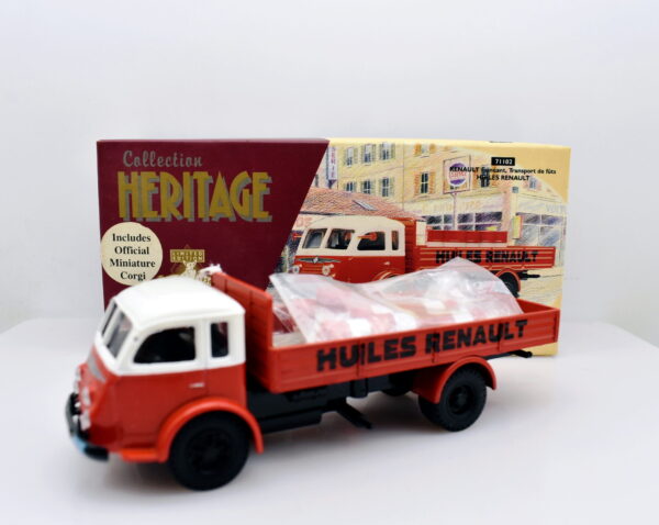 Modellino Camion scala 1:50 Renault fainèant, Transport de futs HUILES Renault Corgi diecast modellismo da collezione