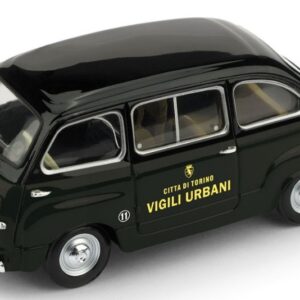 Modellino auto scala 1:43 Brumm FIAT 600 MULTIPLA 1956 VIGILI URBANI TORINO