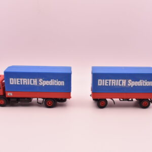 modellino camion scala 1:87 Kibri H0. 10262 MAN treno rimorchio telone Dietrich spedizione modellismo da collezione