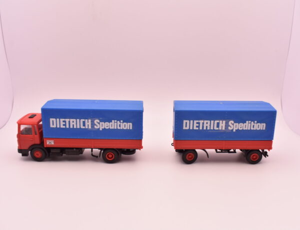 modellino camion scala 1:87 Kibri H0. 10262 MAN treno rimorchio telone Dietrich spedizione modellismo da collezione