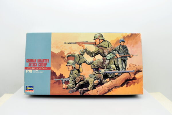 Modellino kit di montaggio soldati figure militari hasegawa German infantry attack group scala 1:72