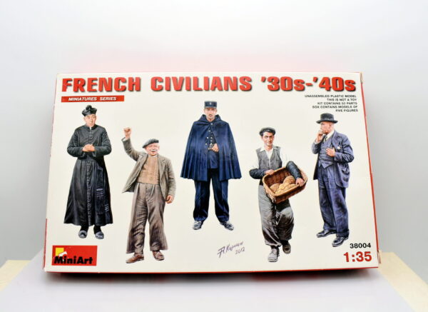 Modellino kit di montaggio soldati figure militari mini art french civilians 30s-40s 1:35