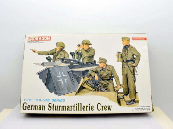 Modellino kit di montaggio soldati figure militari dragon german sturmartillerie crew scala 1:35