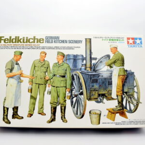 Modellino kit di montaggio soldati figure militari Tamiya feldkuche german field kitchen scenery scala 1:35