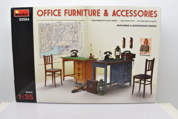 Modellino kit di montaggio diorami OFFICE FURNITURE scala 1:35 modellismo