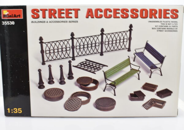 Modellino kit di montaggio diorami STREET ACCESSORIES scala 1:35 modellismo