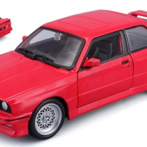 Modellino auto scala 1:24 Burago BMW M3 E30 1988 RED diecast modellismo statico