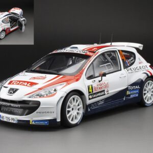 Modellino auto scala 1:18 PEUGEOT 207 S2000 RALLY MONTE CARLO 2011 modellismo statico