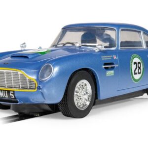 Modellino auto scala 1:32 Scalextric  ASTON MARTIN DB5 BLUE & YELLOW HISTORIC GT RACING SLOT 1:32