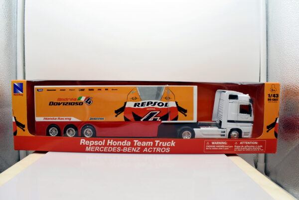Modellino camion scala 1:43 MERCEDES ACTROS TEAM HONDA DOVIZIOSO truck modellismo statico - Image 2