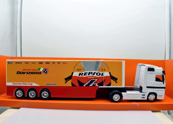 Modellino camion scala 1:43 MERCEDES ACTROS TEAM HONDA DOVIZIOSO truck modellismo statico