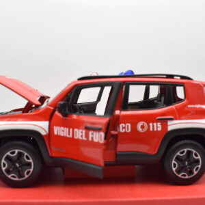 Modellino auto pompieri vigili del fuoco scala 1:24 Jeep renegade diecast modellismo da collezione maisto