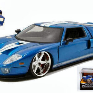 Modellino auto scala 1: Jada Toys  FORD GT 2005 FAST & FURIOUS BLUE WWHITE STRIPES 1:24