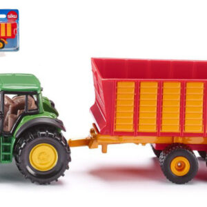Modellino trattore Siku  TRATTORE JOHN DEERE + RIMORCHIO cm 14 modellismo statico