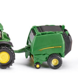 Modellino trattore Siku  TRATTORE JOHN DEERE + PRESSABALLE ROUND BALER 1:87 modellismo statico