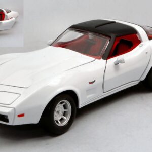 Modellino auto scala 1:24 CHEVROLET CORVETTE 1979 WHITE diecast modellismo statico