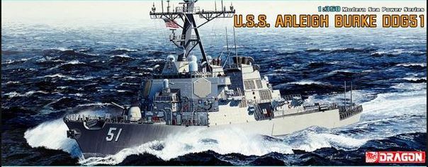 Modellino nave da montare model kit di montaggio Dragon U.S.S. ARLEIGH BURKE DDG-51 KIT 1:350 modellismo