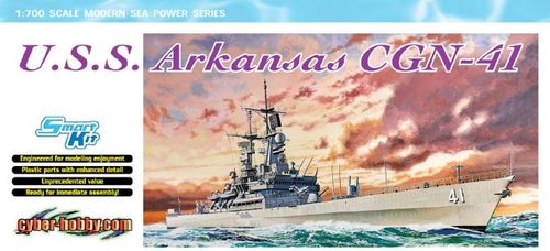 Modellino nave da montare model kit di montaggio Dragon  U.S.S. ARKANSAS CGN-41 KIT 1:350 modellismo