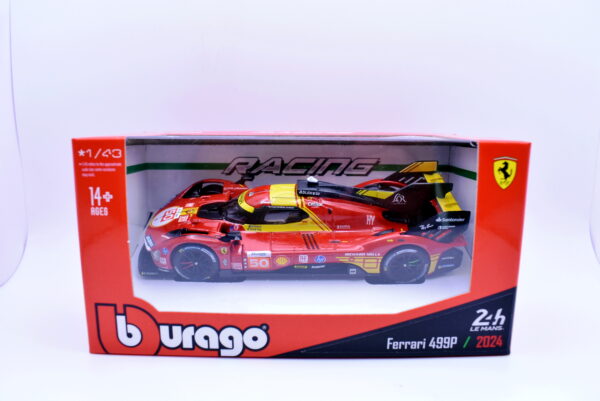 Modellini auto racing Ferrari 499P 2024 scala 1:43 Burago diecast da collezione - Image 2