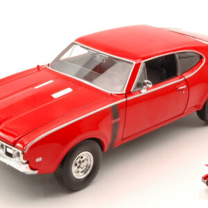 Modellino auto scala 1:24 OLDSMOBILE 442 1968 RED diecast modellismo statico