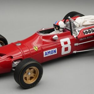 Modellino auto formula 1 F1 scala 1:18 Tecnomodel  FERRARI 312 F1-67 N.8 GERMAN GP 1967 C.AMON VETRINA E PILOTA modellismo
