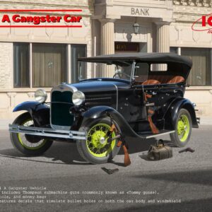 Modellino model kit di montaggio ICM FORD MODEL A GANGSTER CAR 1:24 modellismo statico