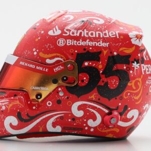 Modellino CASCO HELMET CARLOS SAINZ TEAM FERRARI HP MEXICAN GP 2024 1:5