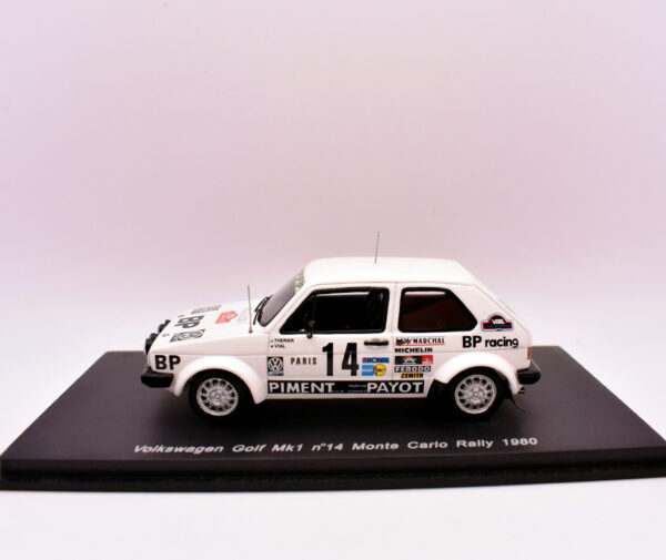 Modellino auto rally scala 1:43 volkswagen vw golf mk1 spark modellismo statico
