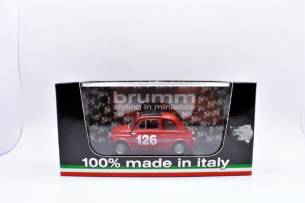 Modellino auto rally scala 1:43 Fiat 595 Abarth BRUMM modellismo statico - Image 2