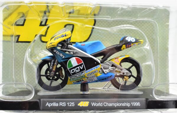 Modellini moto Valentino Rossi 1:18 Aprilia RS 125 world championship 1996 gp motor bike