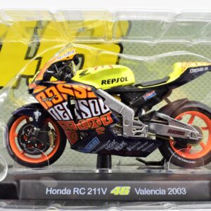 Modellini moto Valentino Rossi 1:18 Honda Rc 211V valencia 2003 gp motor bike