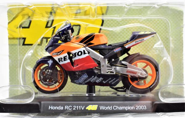 Modellini moto Valentino Rossi 1:18 Honda Rc 211V world championship 2003 gp motor bike