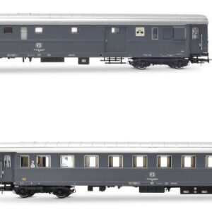 Modellino treno modellismo ferroviario  Rivarossi  FS 2 CARROZZE 1 BAGAGL.TRASP.BICICLETTE 1 2a CLASSE EP.IV B 1:87