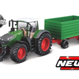Modellino TRATTORE FENDT 1050 VARIO + 2 AXLE TRAILER burago modellismo statico