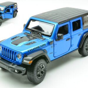 Modellino auto scala 1:24 JEEP WRANGLER RUBICON 4xe BLUE modellismo statico