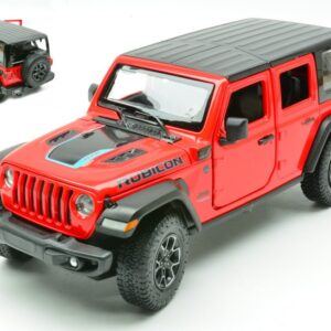 Modellino auto scala 1:24 JEEP WRANGLER RUBICON 4xe RED modellismo statico