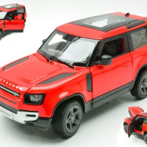 Modellino auto scala 1:24 LAND ROVER DEFENDER 90 RED modellismo statico