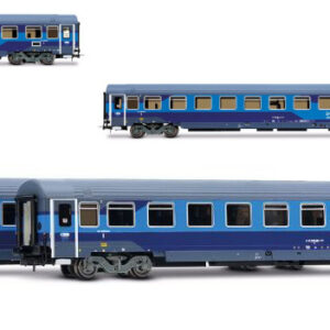 Modellino treno modellismo ferroviario Rivarossi FS 2-unit pack, Z1 COACHES REBUILT, NEW INTERCITY LIV. NOTTE EP.VI 1:87