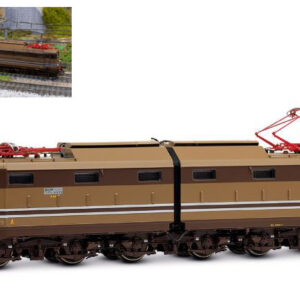 Modellino treno modellismo ferroviario Rivarossi FS E.645 2nd SERIES ALUMINIUM STRIPES BROWN BOGIES EP.IV 1:87