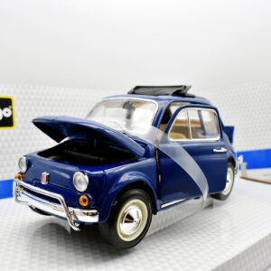 Modellino auto scala 1:18 fiat 500 L blu Burago diecast modellismo da collezione