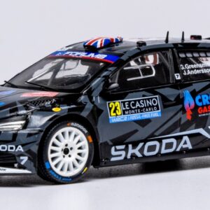 Modellino auto rally scala 1:43 Ixo Model  SKODA FABIA RS N.23 RALLY2 MONTE CARLO 2025 GREENSMITH-ANDERSSON diecast modellismo statico