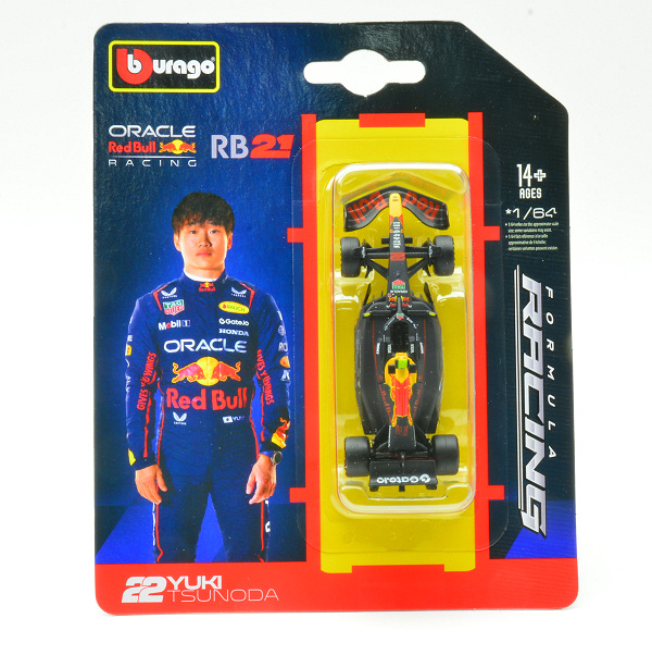 Modellino auto formula 1 F1 scala 1:64 Burago  RED BULL RB21 N.22 2025 YUKI TSUNODA BLISTER 1:64 diecast modellismo statico